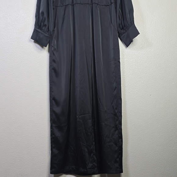 Disturbia Pintuck Rufflw Black Long Sleeve Ruffle- Jumpsuit Size 12 Belt Missing - Picture 5 of 13